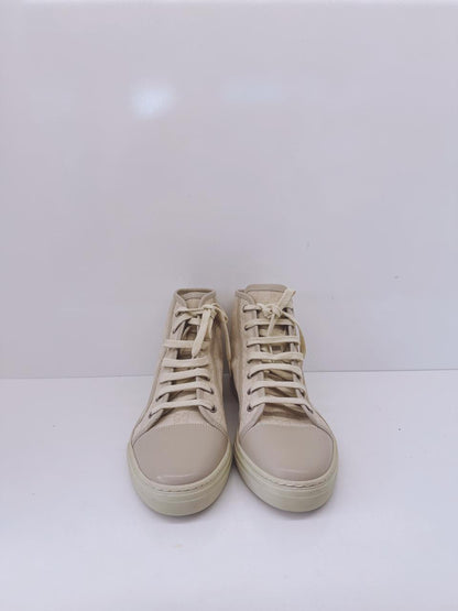 OFF WHITE GG CANVAS AND LEATHER LACEUP HIGH TOP SNEAKERS 41