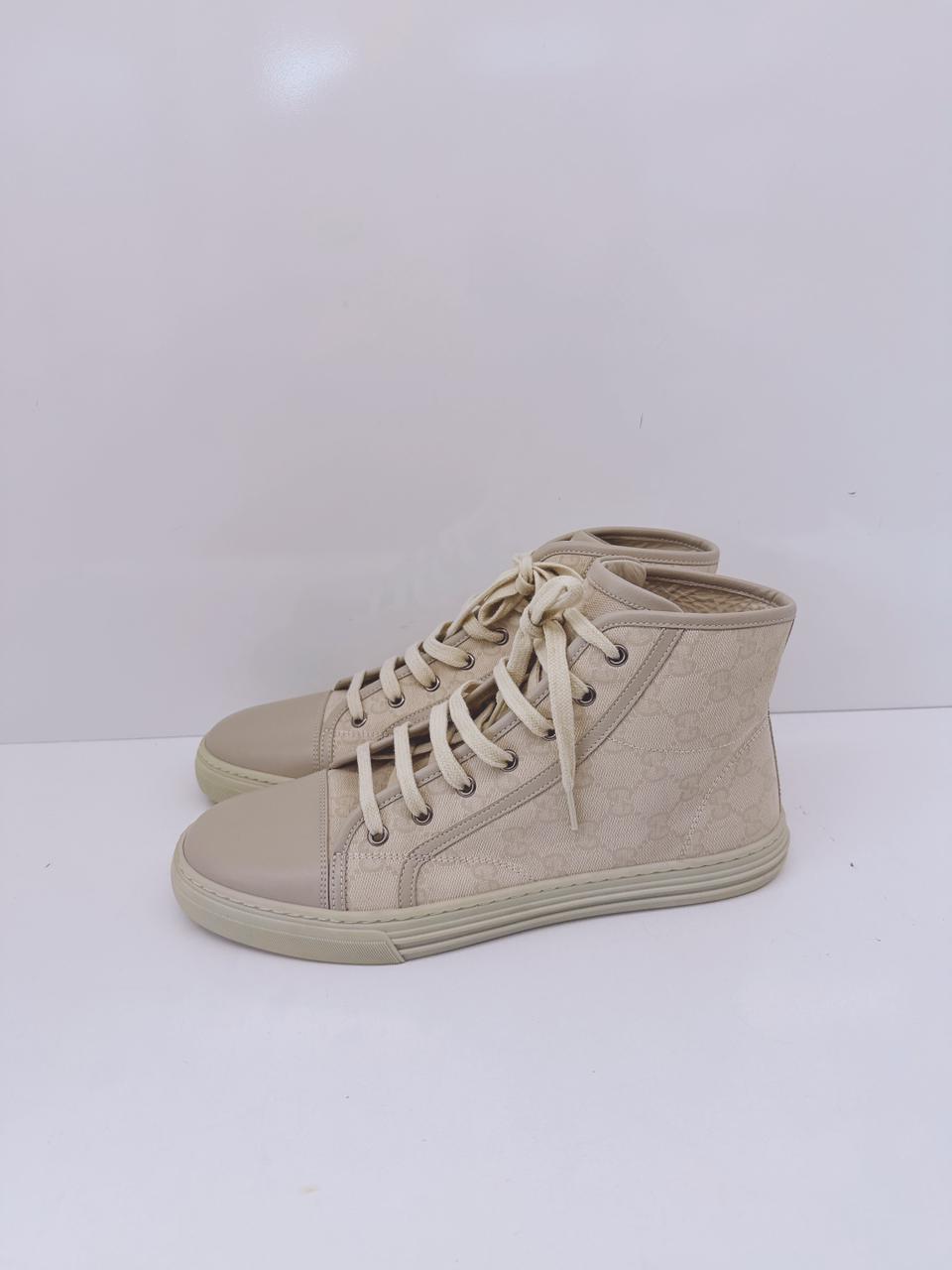 OFF WHITE GG CANVAS AND LEATHER LACEUP HIGH TOP SNEAKERS 41