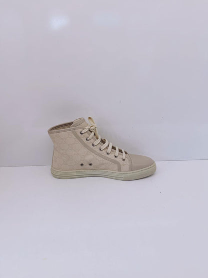OFF WHITE GG CANVAS AND LEATHER LACEUP HIGH TOP SNEAKERS 41