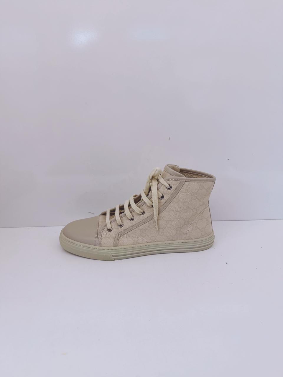 OFF WHITE GG CANVAS AND LEATHER LACEUP HIGH TOP SNEAKERS 41