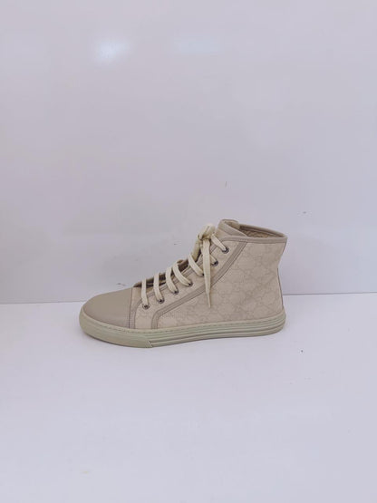 OFF WHITE GG CANVAS AND LEATHER LACEUP HIGH TOP SNEAKERS 41