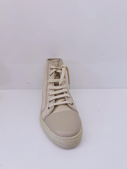 OFF WHITE GG CANVAS AND LEATHER LACEUP HIGH TOP SNEAKERS 41