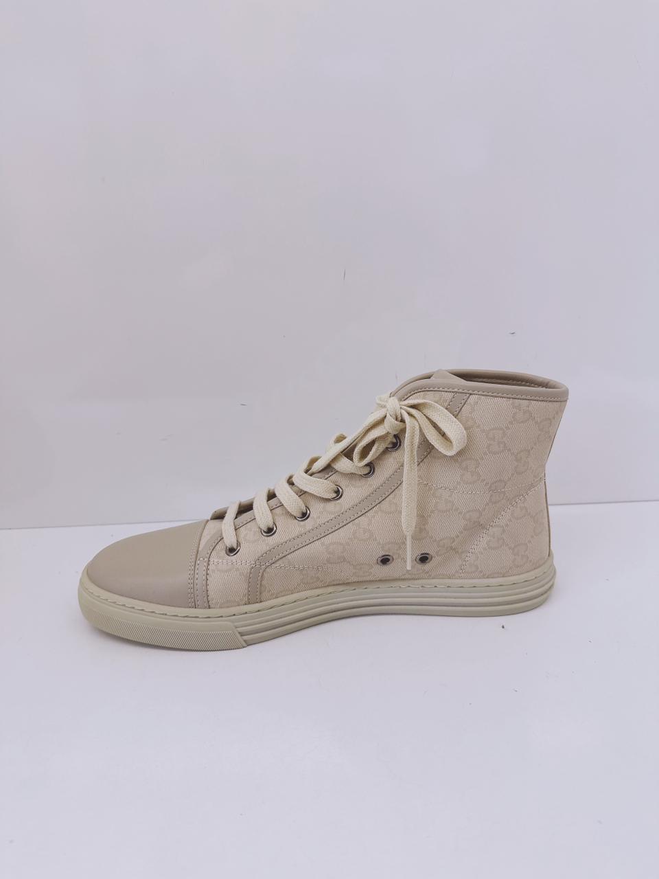 OFF WHITE GG CANVAS AND LEATHER LACEUP HIGH TOP SNEAKERS 41