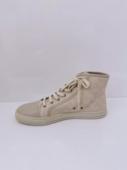 OFF WHITE GG CANVAS AND LEATHER LACEUP HIGH TOP SNEAKERS 41