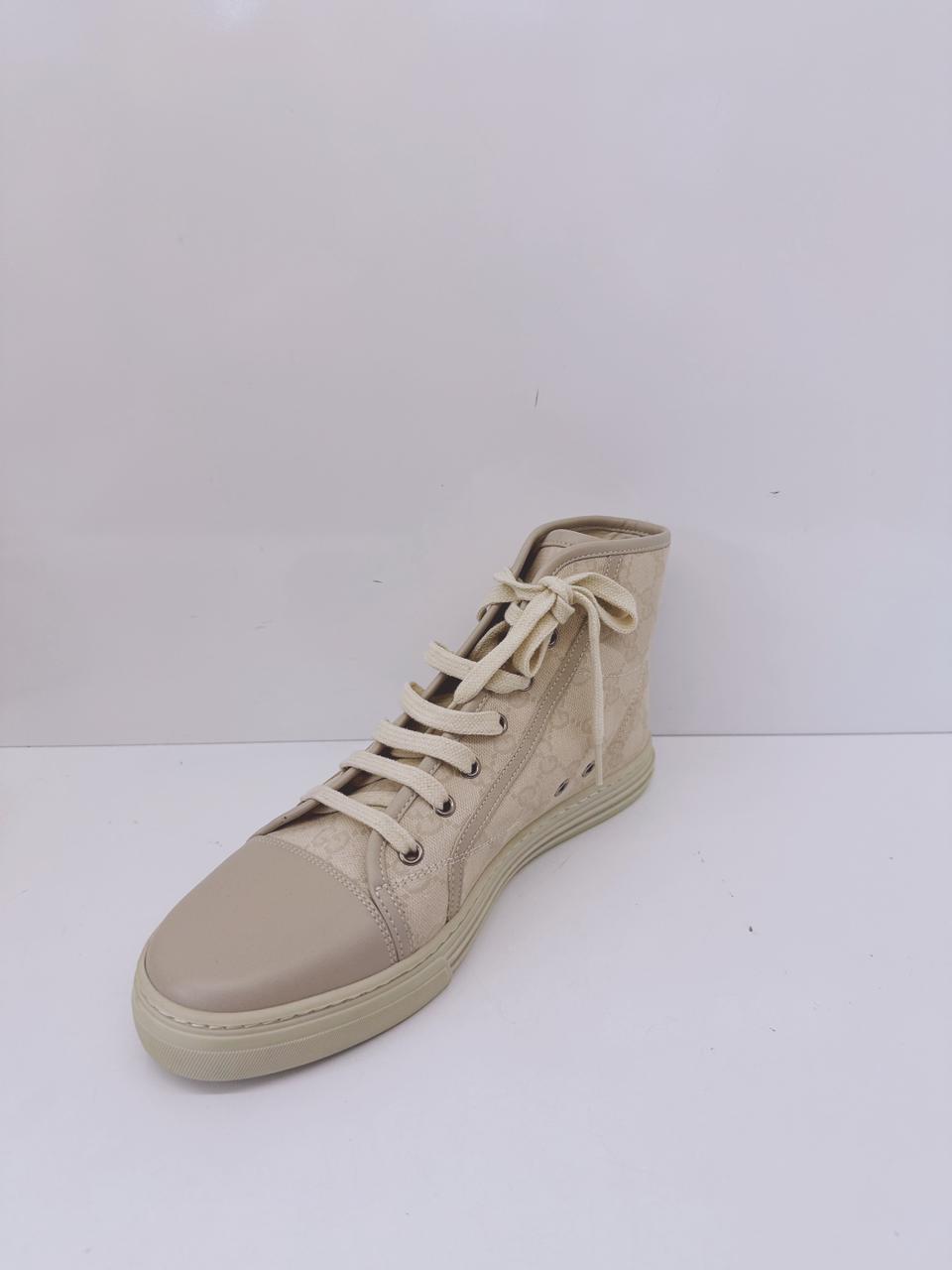 OFF WHITE GG CANVAS AND LEATHER LACEUP HIGH TOP SNEAKERS 41