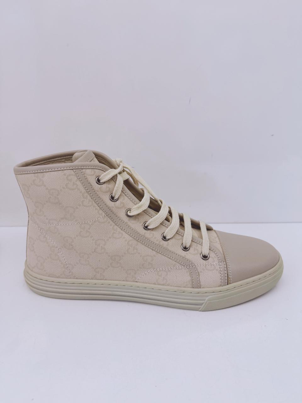 OFF WHITE GG CANVAS AND LEATHER LACEUP HIGH TOP SNEAKERS 41