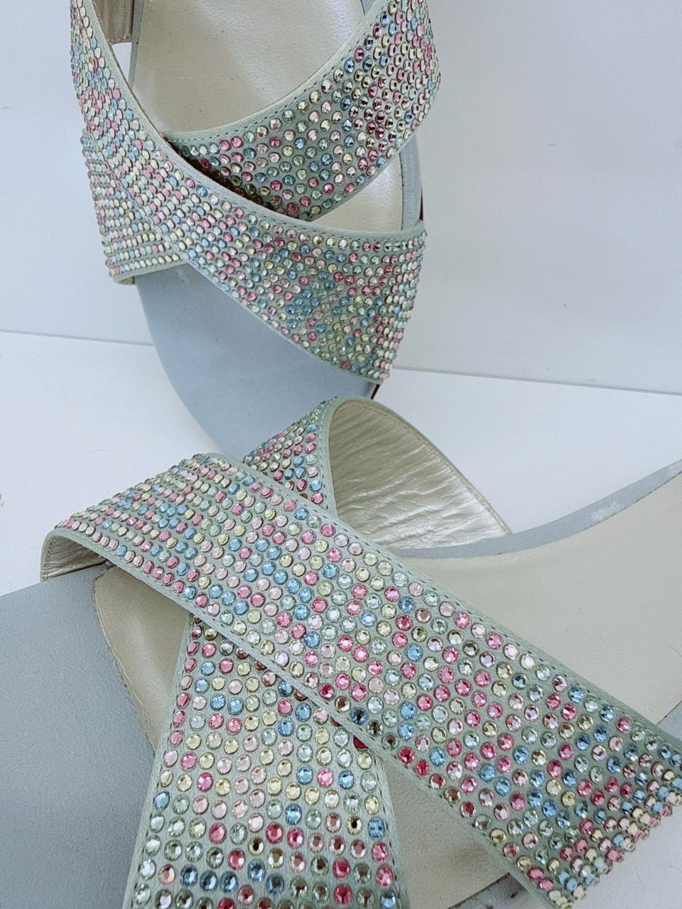 MULTICOLOR STONES SANDALS 38