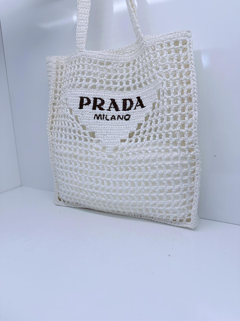 WHITE CROCHET TOTE BAG