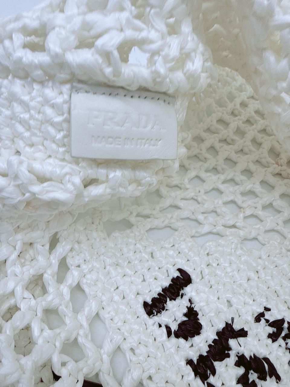 WHITE CROCHET TOTE BAG