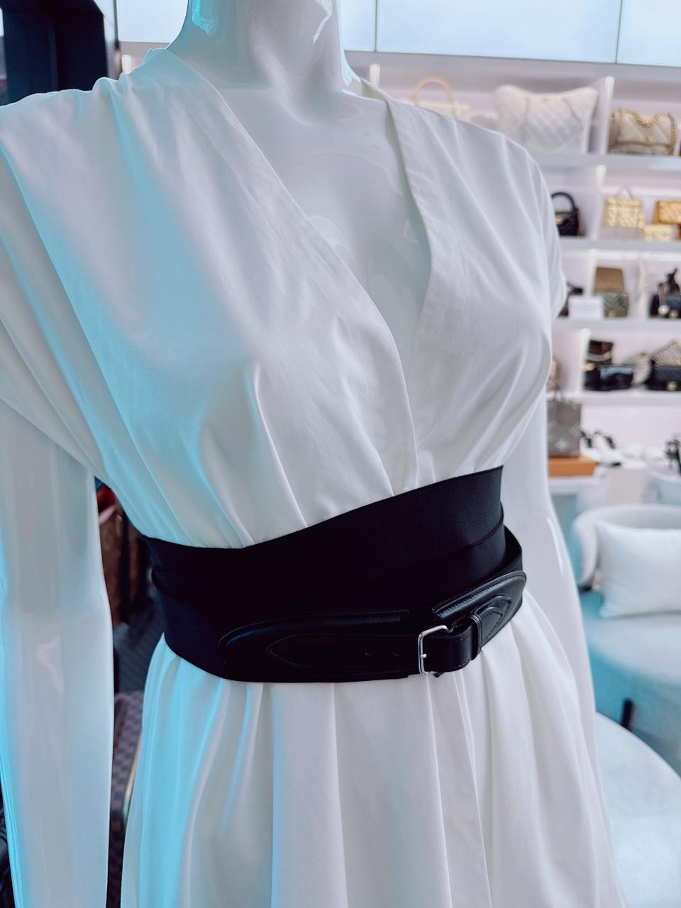 WHITE BELTED DRESS 38