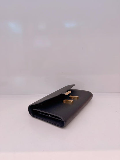 BLACK CONSTANCE TO GO WALLET EPSOM LEATHER GOLD HARDWARE