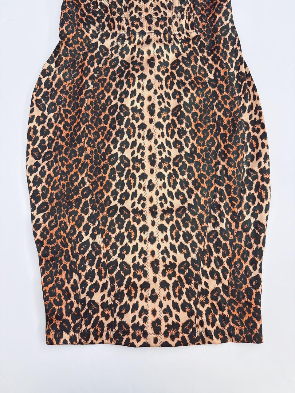 LEOPARD PRINT BUSTIER ALLOVER STRETCH DRESS 12