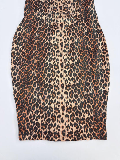 LEOPARD PRINT BUSTIER ALLOVER STRETCH DRESS 12