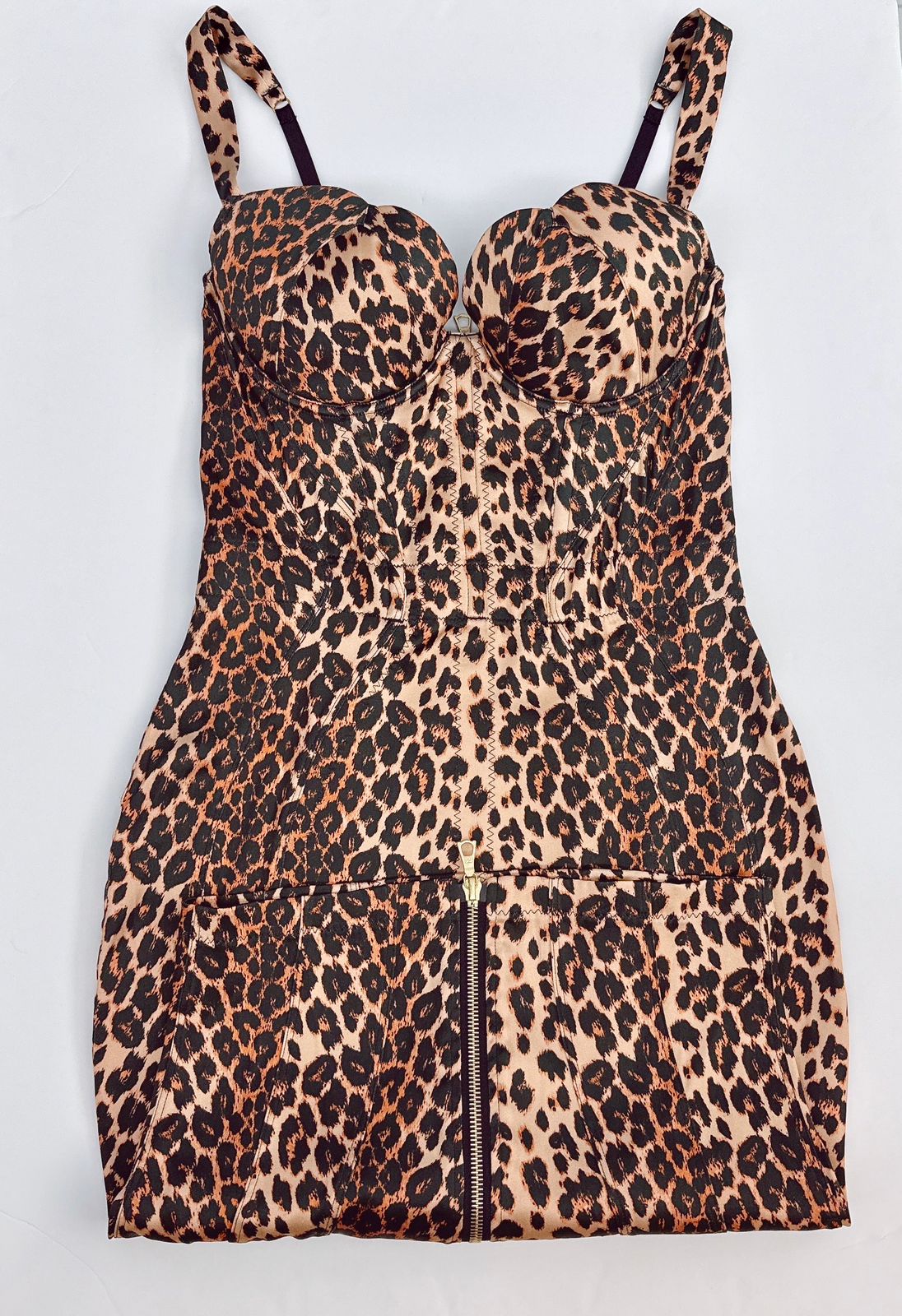 LEOPARD PRINT BUSTIER ALLOVER STRETCH DRESS 12