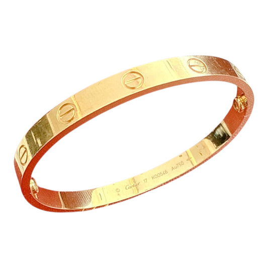 18K YELLOW GOLD BANGLE LOVE BRACELET, CLASSIC MODEL 17