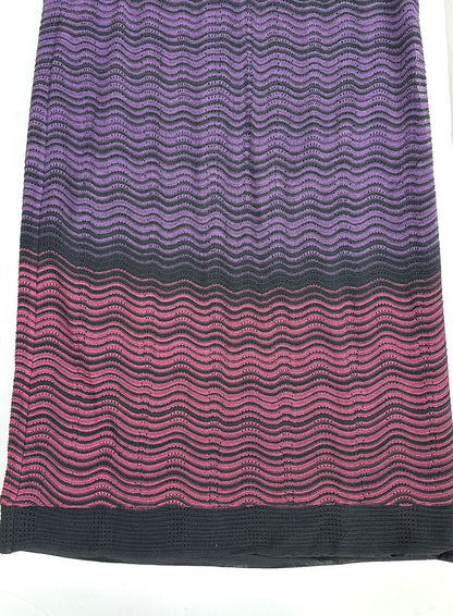 BLUE MULTICOLOR PATTERNED KNIT MID LENGTH DRESS 40