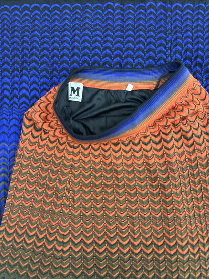 MULTICOLOR CHEVRON KNIT SKIRT 40