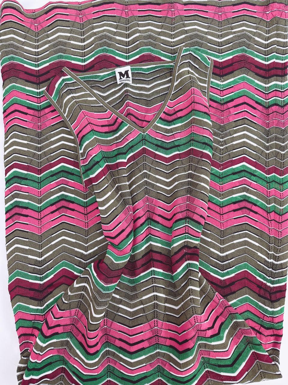 PINK MULTI STRIPED LONG KNIT DRESS 40