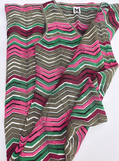 PINK MULTI STRIPED LONG KNIT DRESS 40