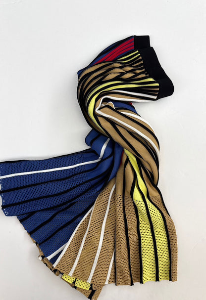 MULTICOLOR KNIT PERFORATED DETAIL SKIRT M