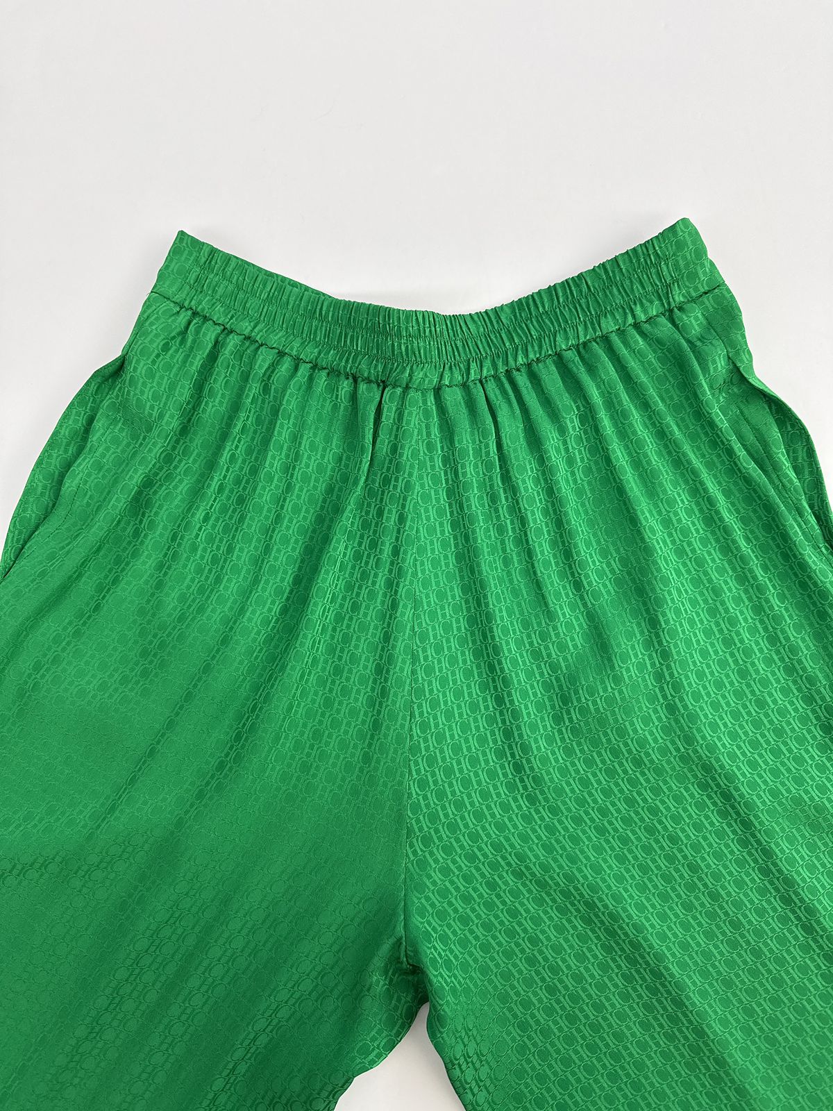 GREEN LOGO PATTERN PANTS XS