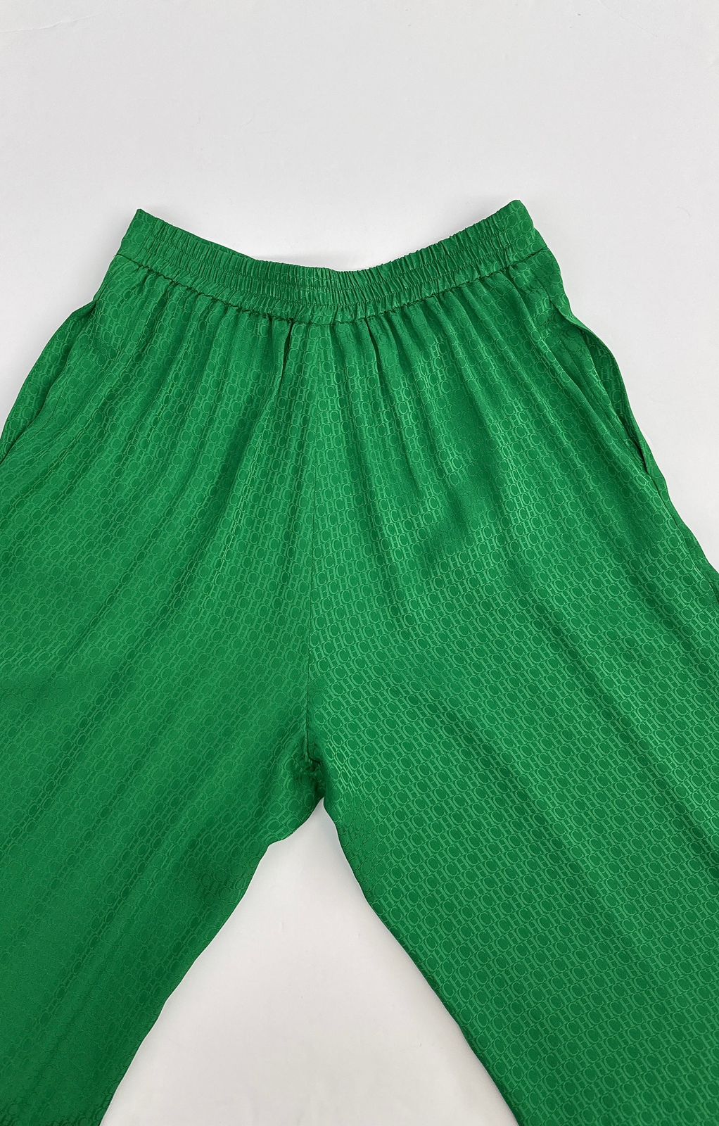 GREEN LOGO PATTERN PANTS XS