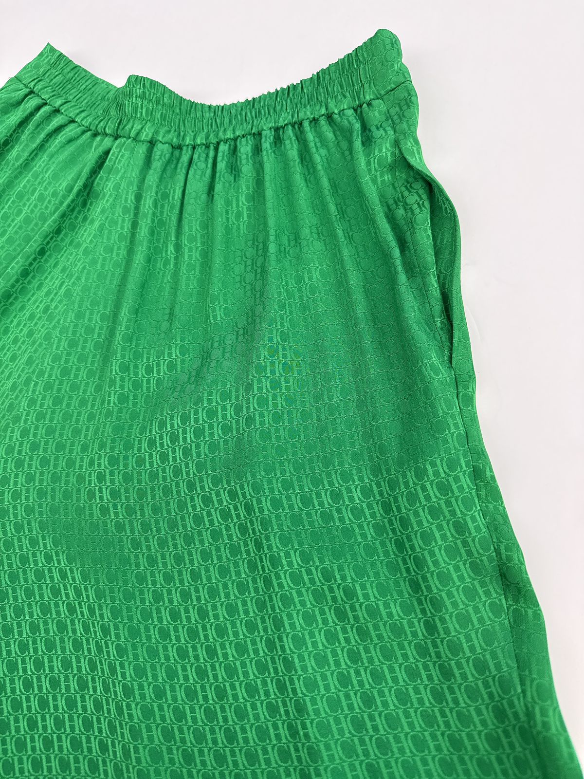 GREEN LOGO PATTERN PANTS XS