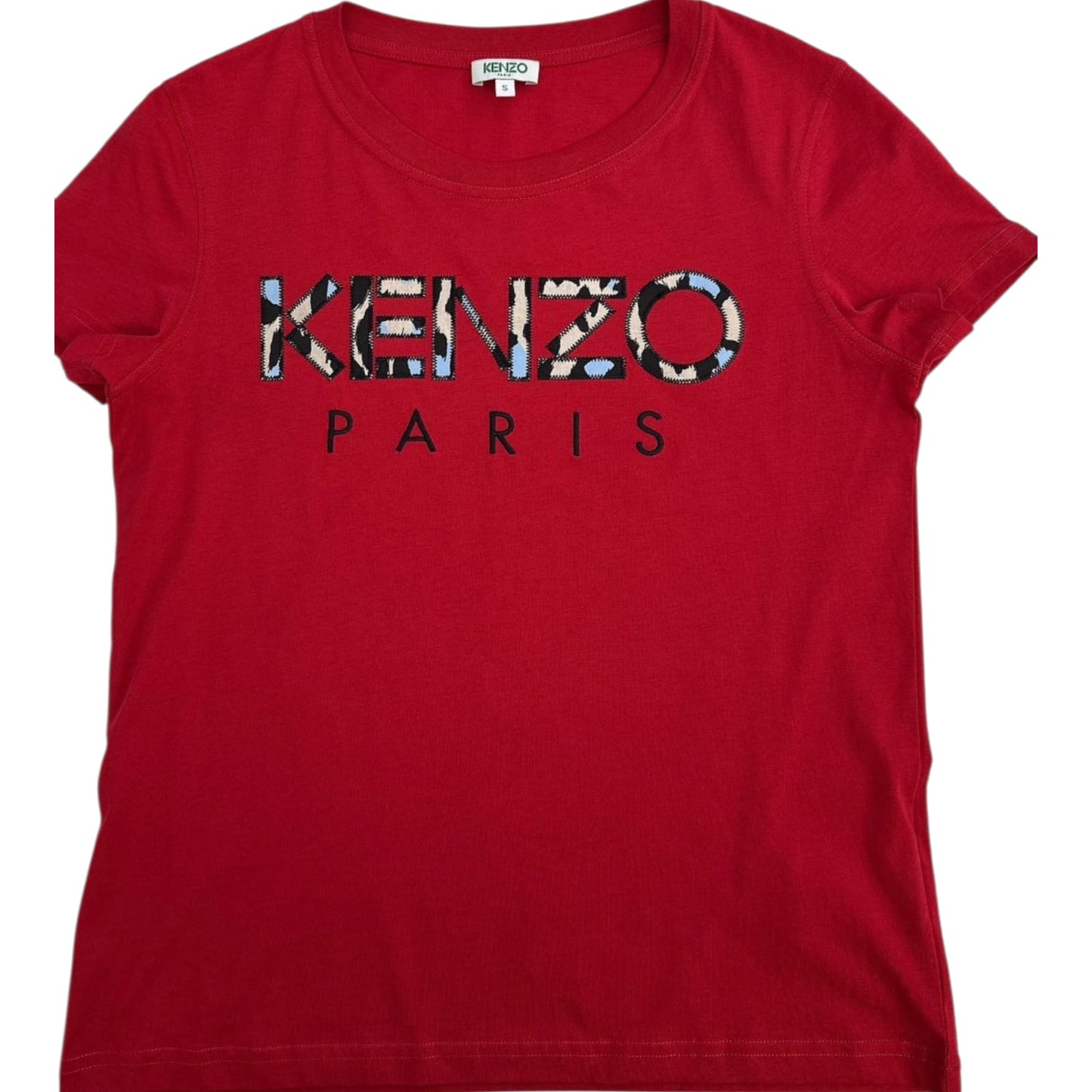 RED LOGO PRINT T-SHIRT S