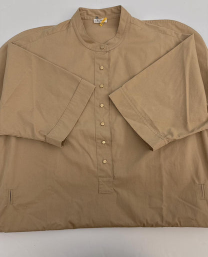 BEIGE STUD AND ZIP DETAIL DRESS 42