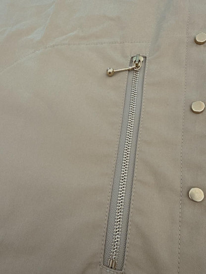 BEIGE STUD AND ZIP DETAIL DRESS 42
