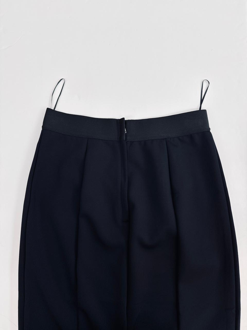 BLACK LOGO WAISTBAND FITTED PENCIL SKIRT 46