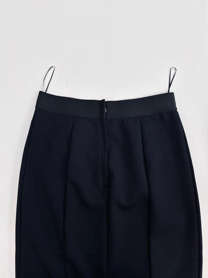 BLACK LOGO WAISTBAND FITTED PENCIL SKIRT 46
