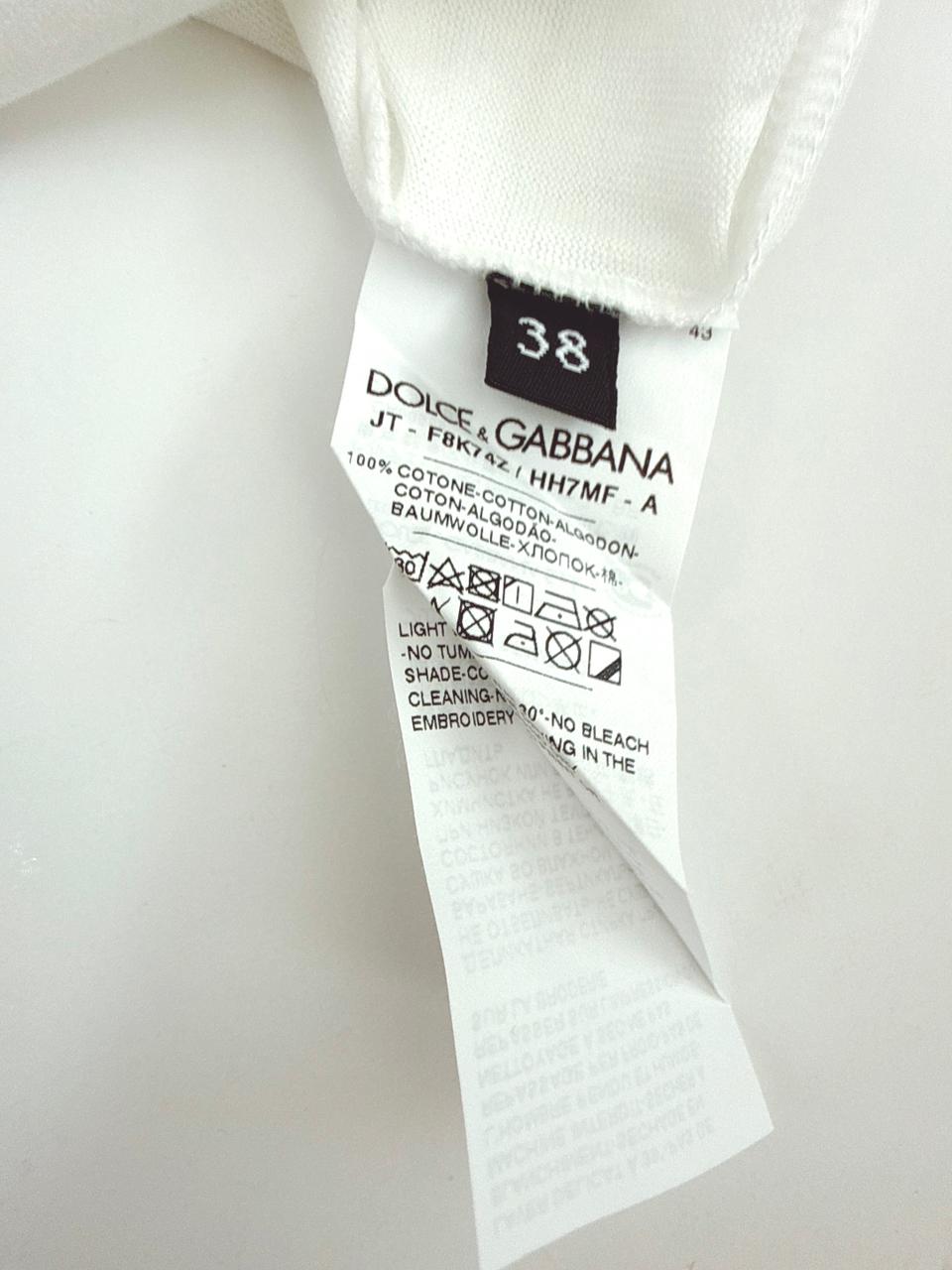 WHITE COTTON JERSEY T-SHIRT 38