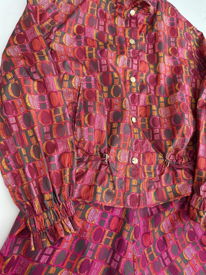 MULTICOLOR LIGHTWEIGHT LOGO PRINT JACKET AND TROUSER XS/2