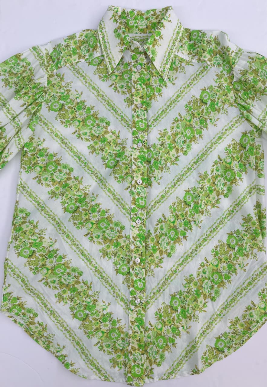JOLENE CHEVRON COTTON VOILE SHIRT AND SKIRT SET AU 6