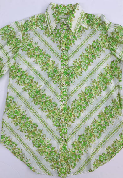 JOLENE CHEVRON COTTON VOILE SHIRT AND SKIRT SET AU 6