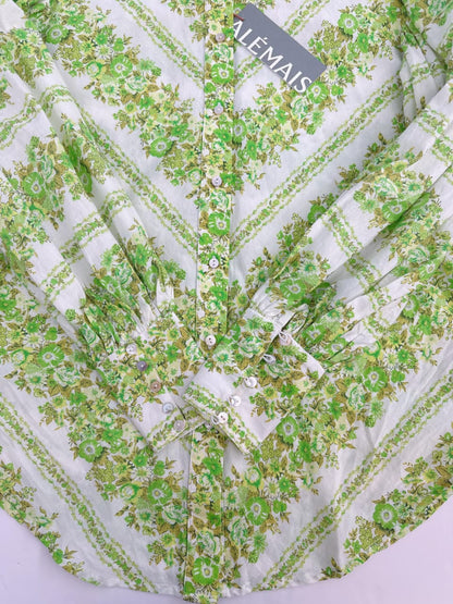 JOLENE CHEVRON COTTON VOILE SHIRT AND SKIRT SET AU 6