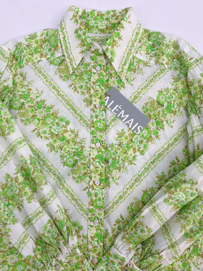 JOLENE CHEVRON COTTON VOILE SHIRT AND SKIRT SET AU 6