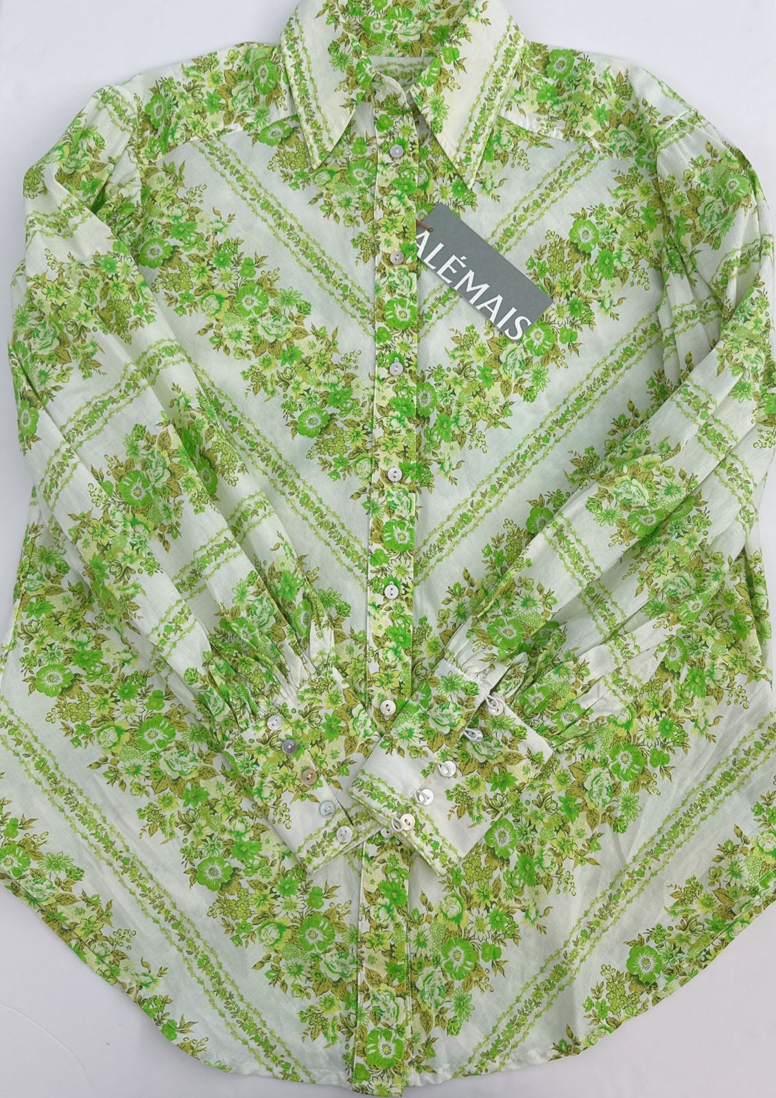 JOLENE CHEVRON COTTON VOILE SHIRT AND SKIRT SET AU 6