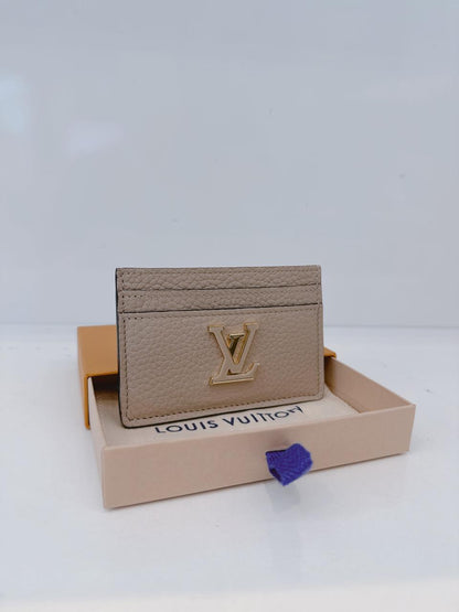 GALET SOFT GRAINED TAURILLON LEATHER CAPUCINES CARD HOLDER