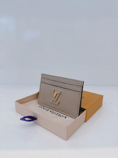 GALET SOFT GRAINED TAURILLON LEATHER CAPUCINES CARD HOLDER