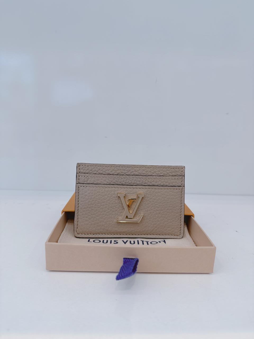 GALET SOFT GRAINED TAURILLON LEATHER CAPUCINES CARD HOLDER