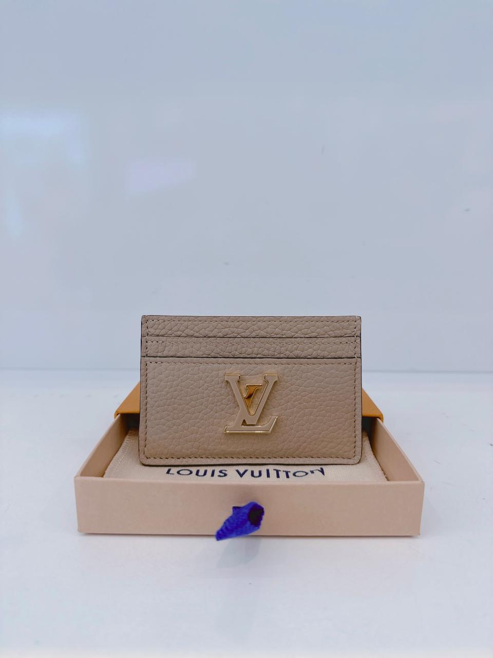 GALET SOFT GRAINED TAURILLON LEATHER CAPUCINES CARD HOLDER