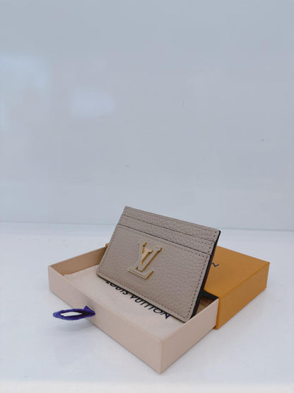 GALET SOFT GRAINED TAURILLON LEATHER CAPUCINES CARD HOLDER