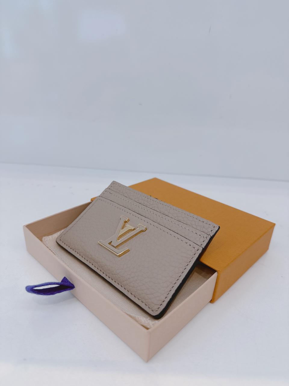 GALET SOFT GRAINED TAURILLON LEATHER CAPUCINES CARD HOLDER