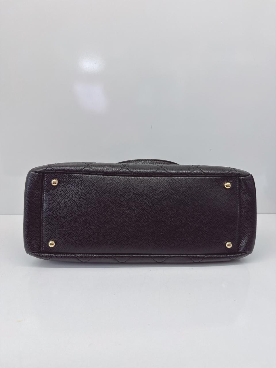 BLACK SOFT CAVIAR LEATHER CC TIMELESS TOTE BAG GHW