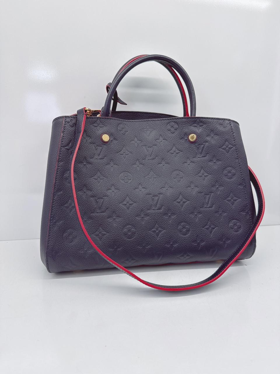 MARINE ROUGE MONOGRAM EMPREINTE LEATHER MONTAIGNE MM BAG