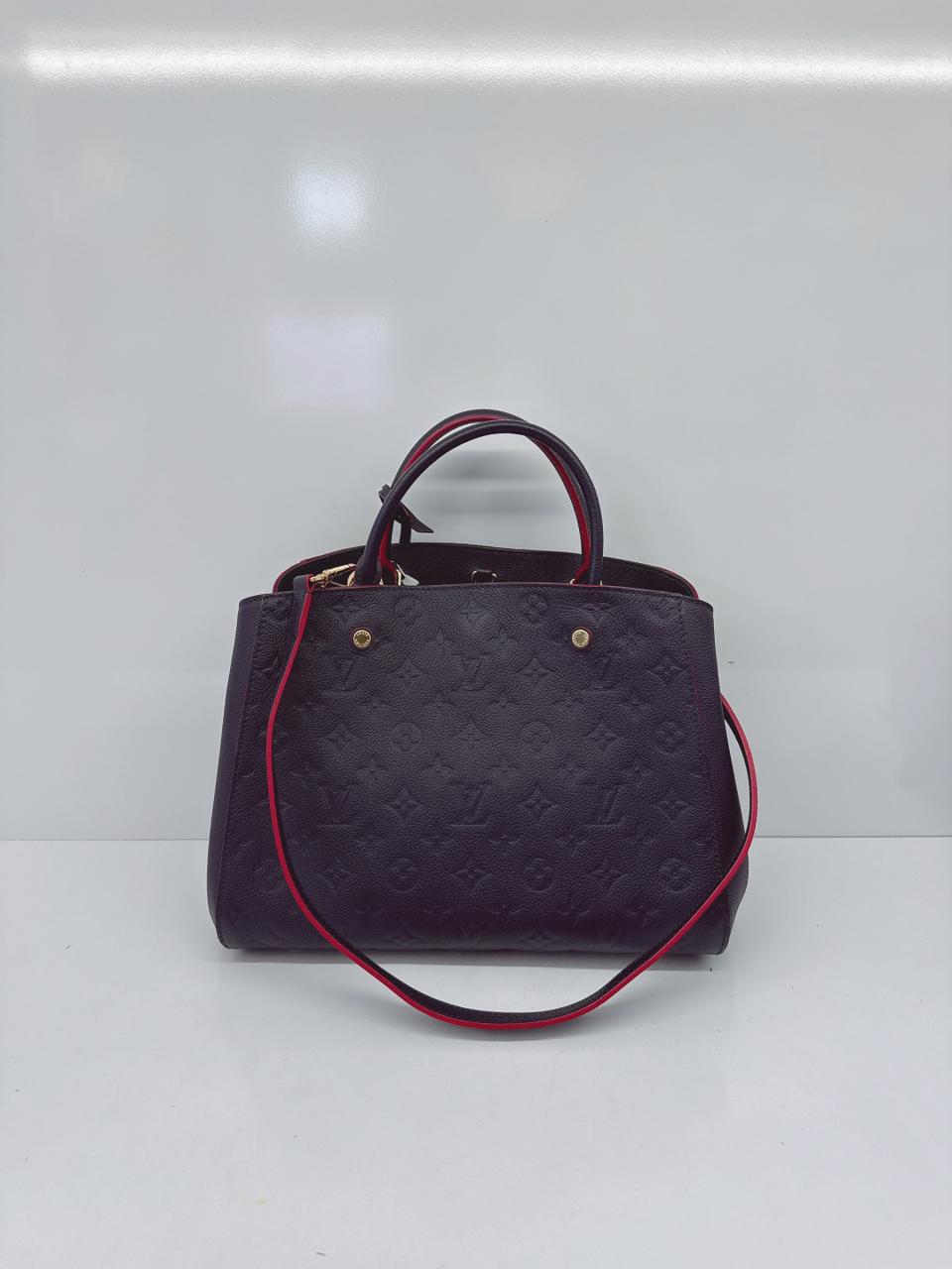 MARINE ROUGE MONOGRAM EMPREINTE LEATHER MONTAIGNE MM BAG