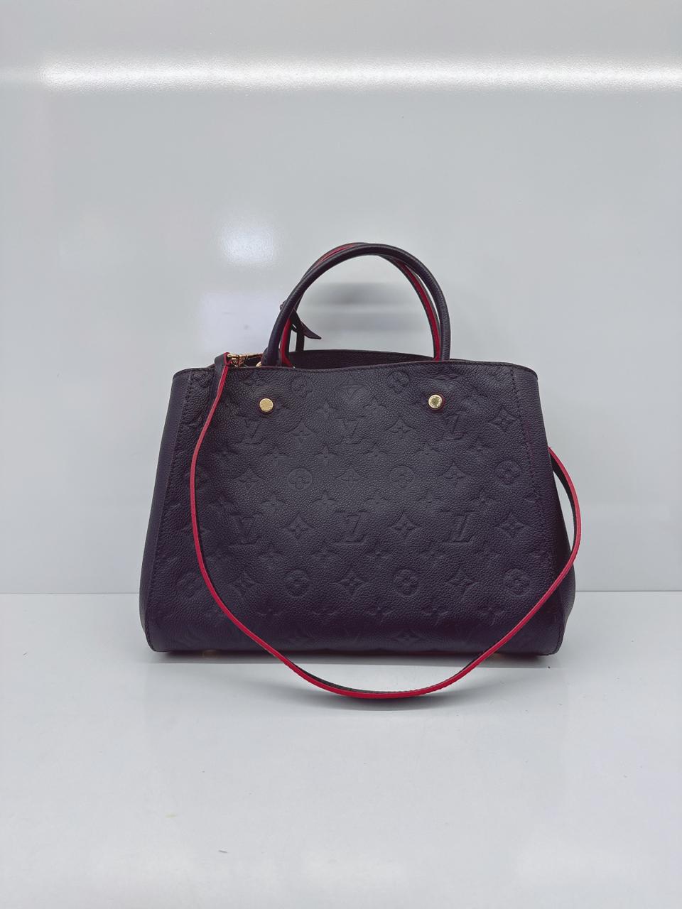 MARINE ROUGE MONOGRAM EMPREINTE LEATHER MONTAIGNE MM BAG