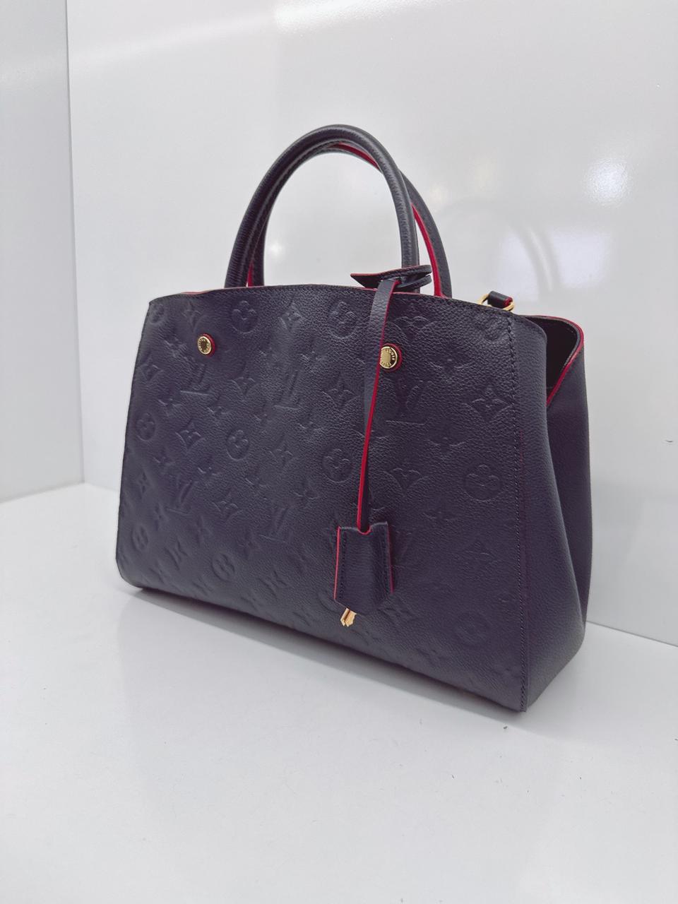 MARINE ROUGE MONOGRAM EMPREINTE LEATHER MONTAIGNE MM BAG
